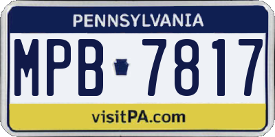 PA license plate MPB7817