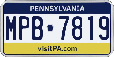 PA license plate MPB7819
