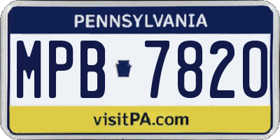 PA license plate MPB7820