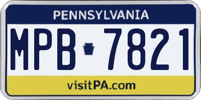PA license plate MPB7821