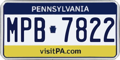 PA license plate MPB7822