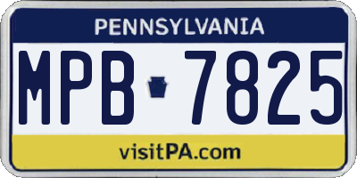 PA license plate MPB7825