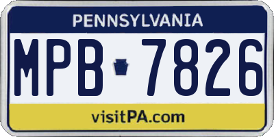 PA license plate MPB7826