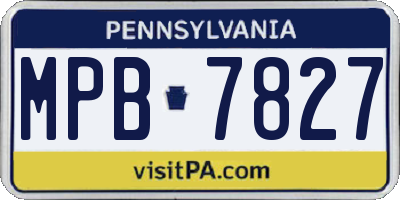 PA license plate MPB7827