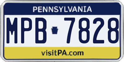 PA license plate MPB7828