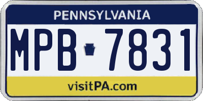 PA license plate MPB7831
