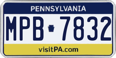 PA license plate MPB7832