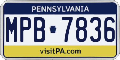 PA license plate MPB7836