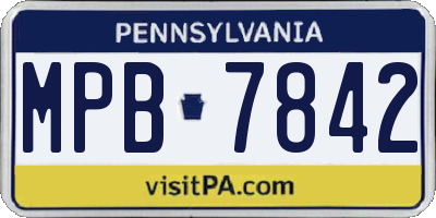 PA license plate MPB7842