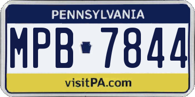 PA license plate MPB7844