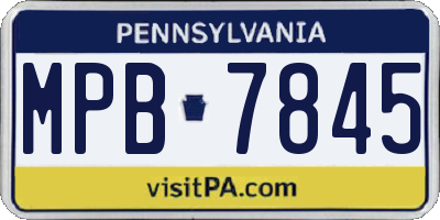 PA license plate MPB7845