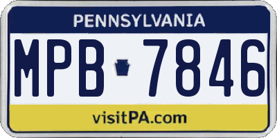 PA license plate MPB7846