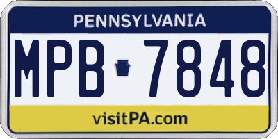 PA license plate MPB7848