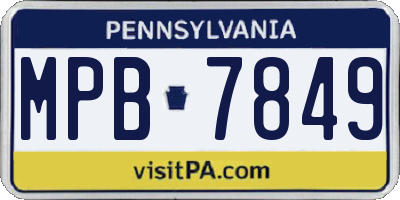 PA license plate MPB7849
