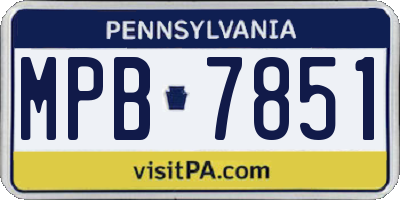 PA license plate MPB7851