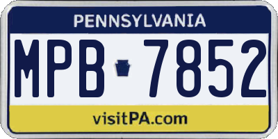 PA license plate MPB7852