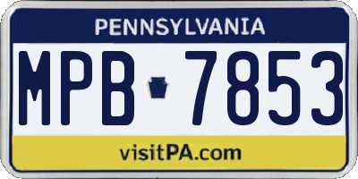 PA license plate MPB7853