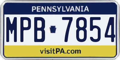 PA license plate MPB7854