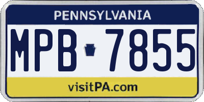 PA license plate MPB7855