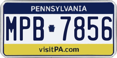 PA license plate MPB7856