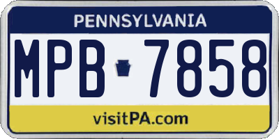 PA license plate MPB7858