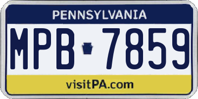 PA license plate MPB7859