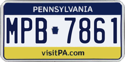 PA license plate MPB7861