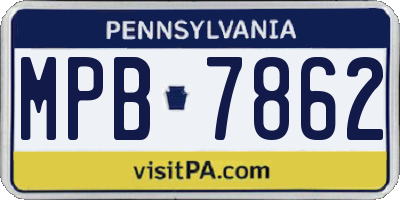 PA license plate MPB7862