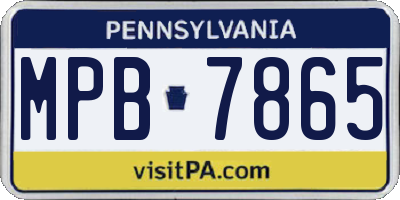 PA license plate MPB7865