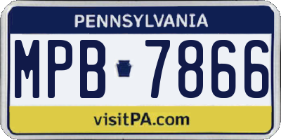 PA license plate MPB7866
