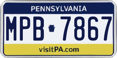 PA license plate MPB7867