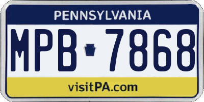 PA license plate MPB7868