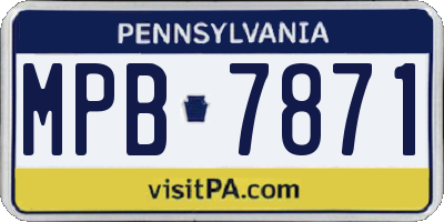 PA license plate MPB7871