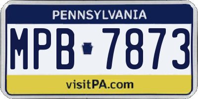 PA license plate MPB7873