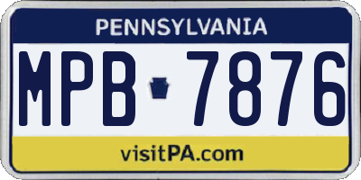PA license plate MPB7876