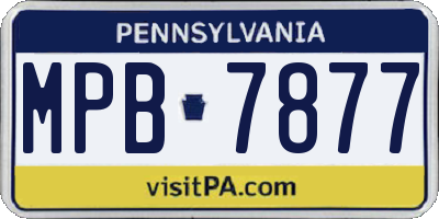PA license plate MPB7877