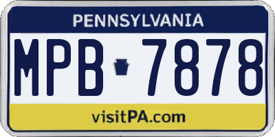 PA license plate MPB7878