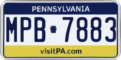PA license plate MPB7883