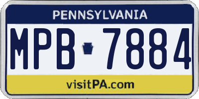PA license plate MPB7884