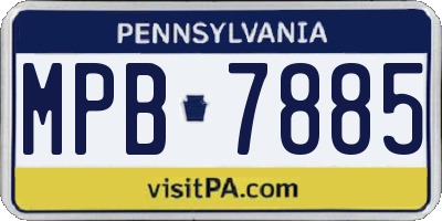PA license plate MPB7885