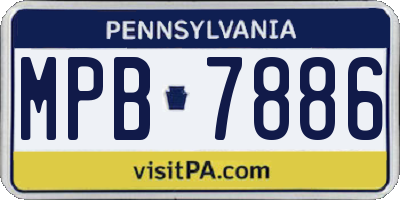 PA license plate MPB7886