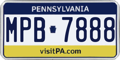 PA license plate MPB7888