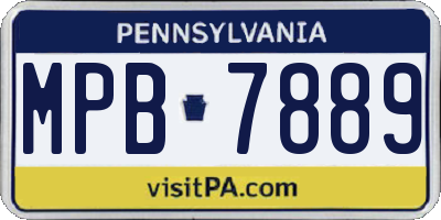 PA license plate MPB7889