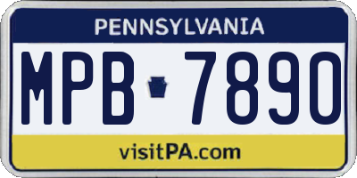 PA license plate MPB7890