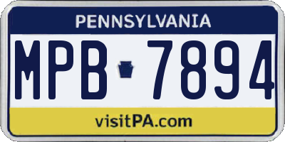PA license plate MPB7894
