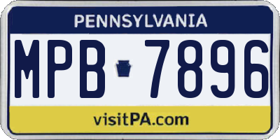 PA license plate MPB7896
