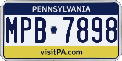 PA license plate MPB7898