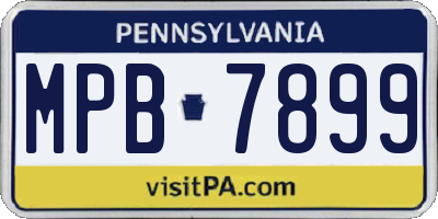 PA license plate MPB7899