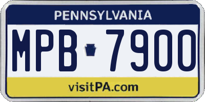 PA license plate MPB7900