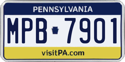 PA license plate MPB7901